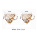 Axyaa Vintage Heart Embossed High-Legged Latte Glass Cup