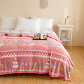Axyaa Snowflake Velvet Christmas Blanket with Santa Claus & Tree Print