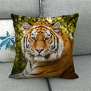 Axyaa Tiger Lion Printed Cushion Cover for Home Sofa Bed Decoration