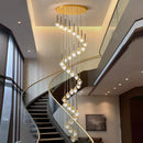 Axyaa Crystal Chandelier Stair Pendant Lamp Living Room Lighting