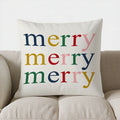 Axyaa Merry Bright Christmas Ornament Pillow Cover for Sofa Bedroom Car