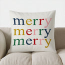 Axyaa Merry Bright Christmas Ornament Pillow Cover for Sofa Bedroom Car