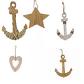 Axyaa Wooden Anchor Hanging Ornament Mediterranean Style Wall Decoration for Home, Bar, Restaurant