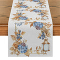 Axyaa Watercolor Flower Foliage Table Runner for Kitchen and Holiday Party