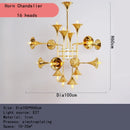 Axyaa Gold Horn Pendant Chandelier for Restaurant and Music Hall Lighting