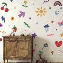 Axyaa Kids Fun Doodle Vinyl Wall Stickers - Bright Nursery Room Decor