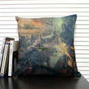 Axyaa Fairy Tale World Oil Painting Cushion Cover for Living Room Sofa