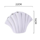 Axyaa Shell Ceramic Vase: Table Decor, Artificial Flowers, Room Aesthetic