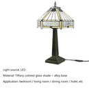 Axyaa Tiffany Glass Table Lamp LED Vintage Creative Desk Light for Home Living Room