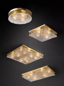 Axyaa Gold Pendant Lights - Glass Art Collection with Dimmable LED