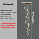 Axyaa Crystal Brass Chandelier Light for Modern Villa Stair, Hall, Loft, Hotel, Home Decor