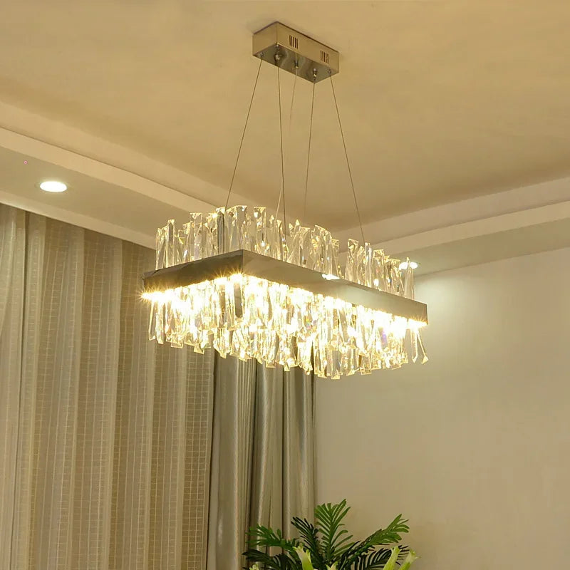 Axyaa Nordic Luxury Crystal Ceiling Chandelier LED Pendant Light