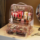 Axyaa Clear Lipstick Holder with Lid and Handle, Compact Makeup Organizer