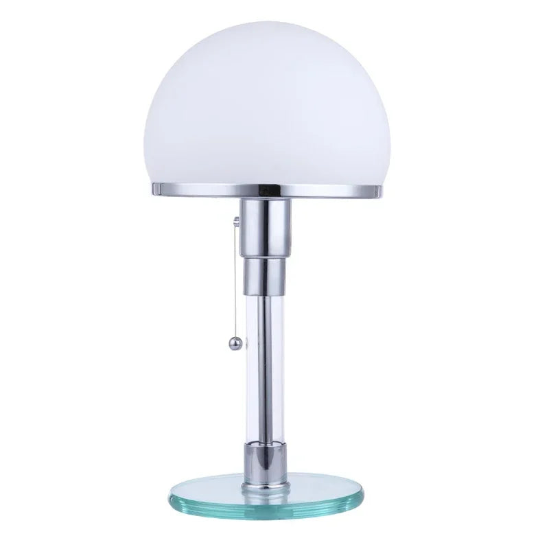 Axyaa White Glass Table Lamp - Nordic Design for Bedroom and Living Room