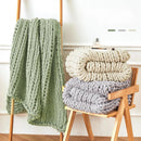 Axyaa Chenille Knit Throw Blanket for Cozy Winter Living Room Décor