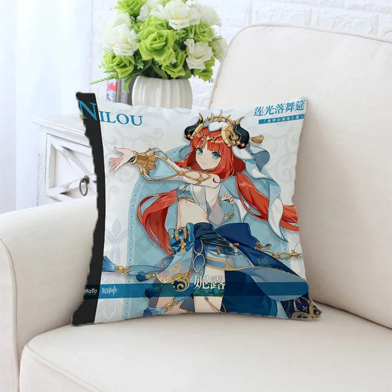 Axyaa Anime Pillow Cover 45x45, Decorative Cushion for Sofa, Bed, Home Decor