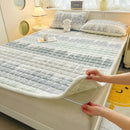 Axyaa Plush Velvet Mattress Topper Quilted Cover Bed Mat Linen Protection Pad