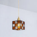 Axyaa Tiffany Cube Pendant Chandelier Stained Glass Light Fixture for Home Decor