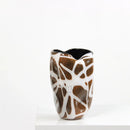 Glass Vase With Irregular Brown Stripes by Axyaa - Geometric Home Decor & Terrarium Accessory