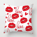 Axyaa Red Lips Heart Pillow - Black Love Sofa Car Cushion Cover