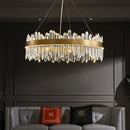 Axyaa Smoke Grey Crystal Chandelier: Luxury LED Hanging Lamp for Home Decor