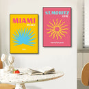 Mykonos Palm Miami Wall Art Poster Print by Axyaa - Boho Maximalist Style