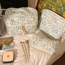 Axyaa Floral Cosmetic Bag Set - 3pcs Portable Toiletry Organizer for Women
