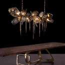 Luxury Axyaa Villa Glass Chandelier: Modern Metal Living Room Lighting Fixture