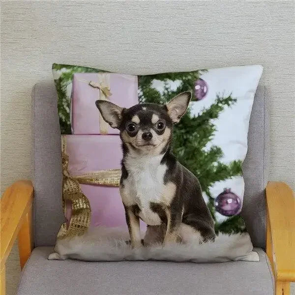 Chihuahua Dog Printed Cushion Cover by Axyaa for Home Decor