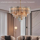Luxury Murano Glass Chandelier by Axyaa: Elegant French Glass Tube Hanging Pendant Lighting