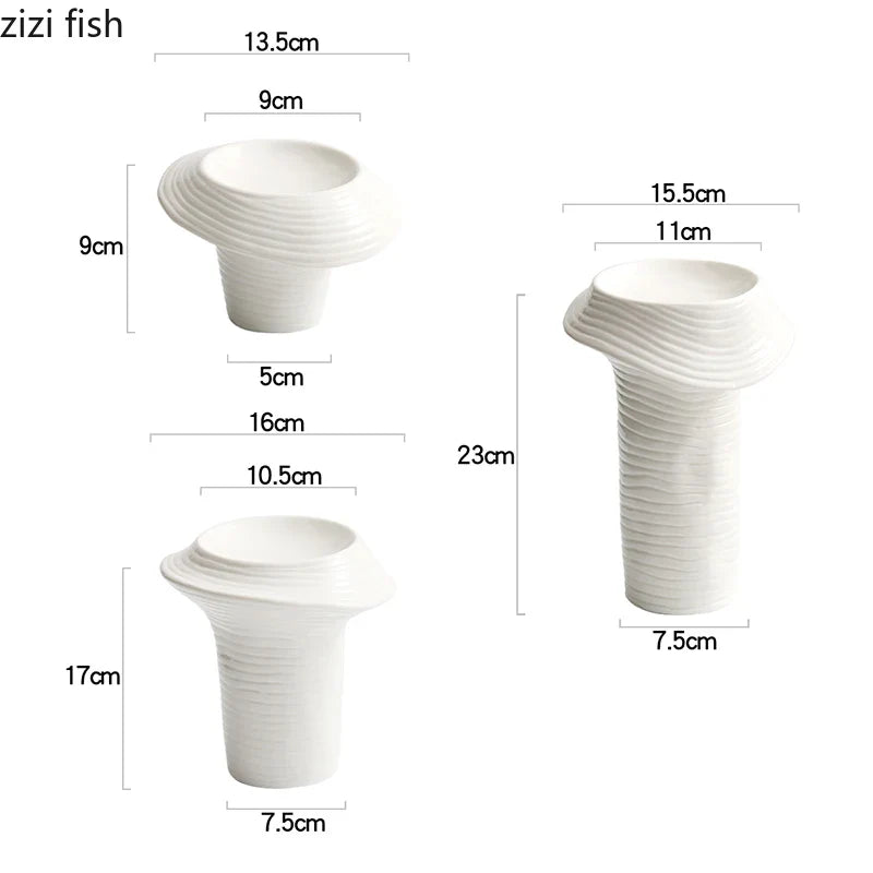Axya High Feet Ceramic Dinner Plate - Irregular Thread Design - Restaurant Tableware