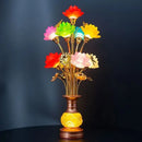 Axyaa LED Lotus Table Lamp: Illuminating Buddha's Presence in Worship Settings