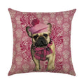 Axyaa Dog Linen Cushion Cover 45*45cm - Home Sofa Decor Pillowcase