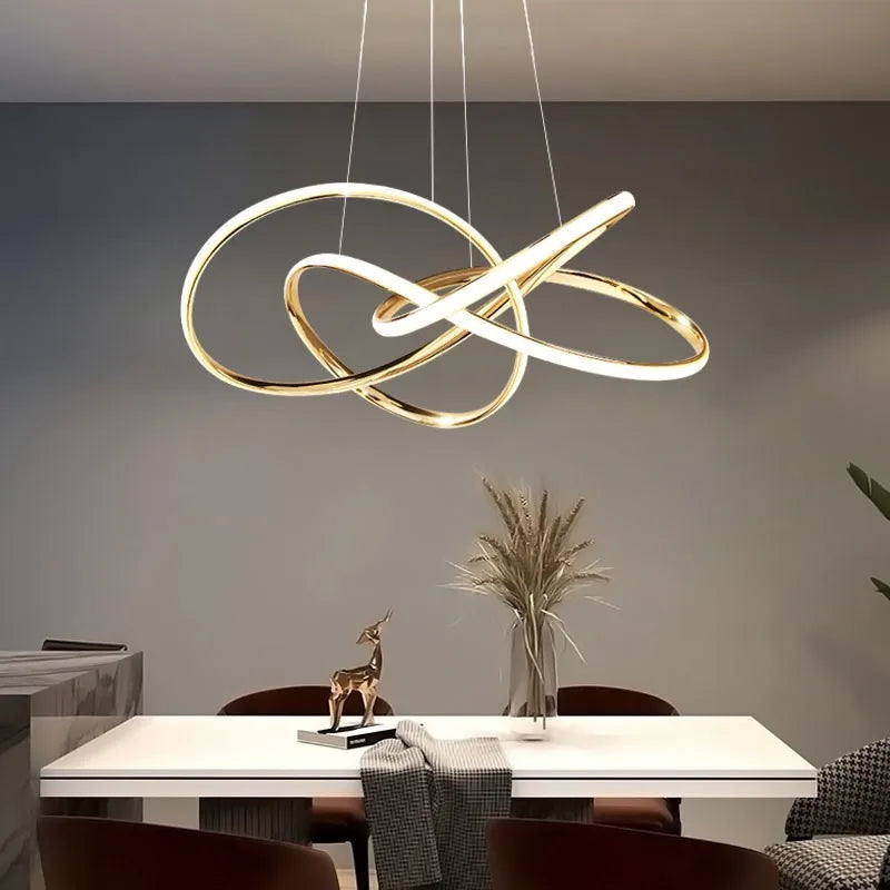 Luxury Gold Ring Chandelier by Axyaa - Modern Nordic Style Lighting for Home Decor