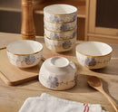 Axyaa Ceramic Rice Bowl Set, 4.5-inch Small Bowl, Beautiful Tableware