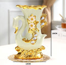 Axyaa Ceramic Gold Swan Vase Set for Home Decor & Dining Table Arrangement