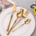 Axyaa Gold Stainless Steel Flatware Set - Elegant Black Dinnerware Tableware