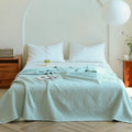 Axyaa Pure Cotton Gauze Throw Blanket, Air Condition Comforter, Solid Jacquard Bed Cover
