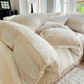 Axyaa Milk Fleece Bed 4-Piece Set, Coral Fleece Mattress, Double Quilt Cover, Bed Sheet
