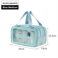 Axyaa Travel Toiletry Storage Bag: Portable Makeup Organizer for Dry/Wet Cosmetics.