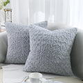 Axyaa Faux Fur Plush Pillow Cases Set of 2