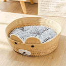 Axyaa Pet Litter Bamboo Mat - All-Season Cotton Woven Dog Kennel, Washable Cat Mat