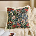 Axyaa Floral Cotton Linen Throw Pillowcase - 45x45 Jacquard Cushion Cover