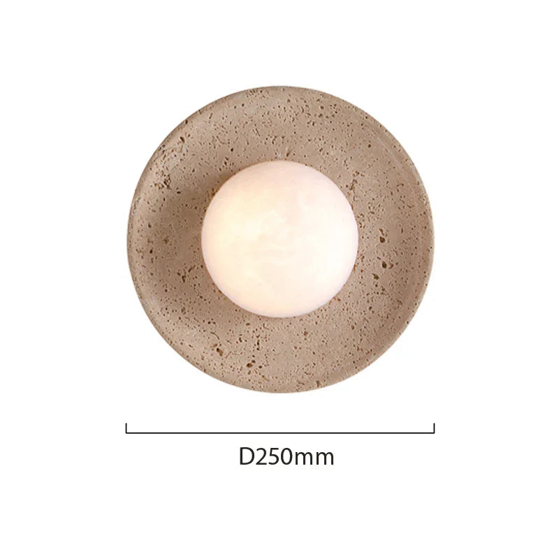 Axyaa Circular LED Stone Wall Sconce Lamp