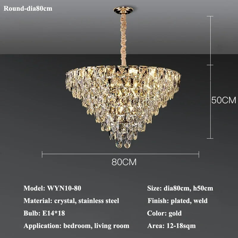 Luxury Crystal Chandeliers Lighting for Home Decor by Axyaa