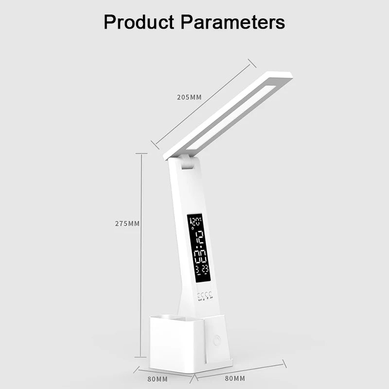 Axya USB Touch Desk Lamp with Calendar, Temperature Clock, Night Light