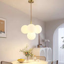 Axyaa French Cream Chandelier Bubble Glass Pendant Light with 5/13 Heads for Home Décor