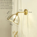 Axyaa Brass Glass Wall Lamp E27 Socket, Elegant Nordic Design, Pull Switch Option