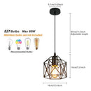 Axyaa Black Industrial Pendant Light Fixture, E27 Bulb Base for Restaurant Kitchen Hallway