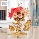 Axyaa Swan Wedding Gift Ceramic Vase Home Decor Craft Livingroom TV Table Figurine
